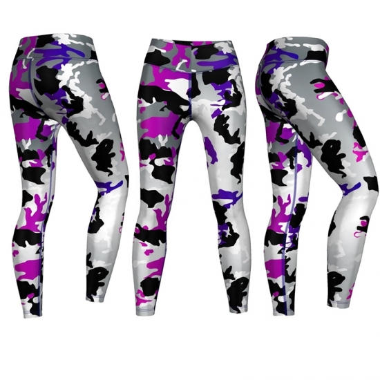 Purple Camo Yoga Pants